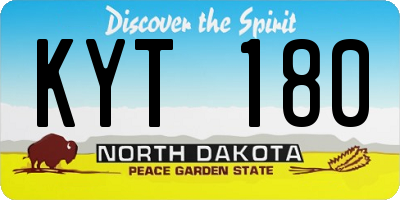 ND license plate KYT180