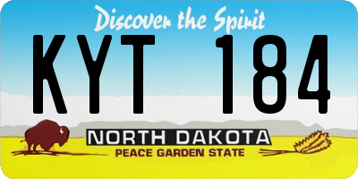 ND license plate KYT184