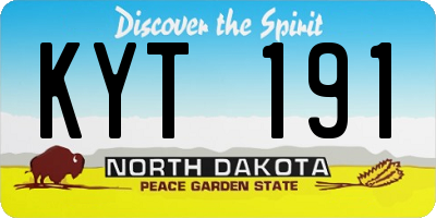 ND license plate KYT191