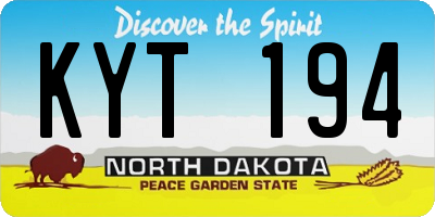 ND license plate KYT194