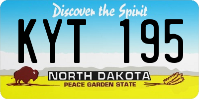 ND license plate KYT195