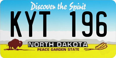 ND license plate KYT196