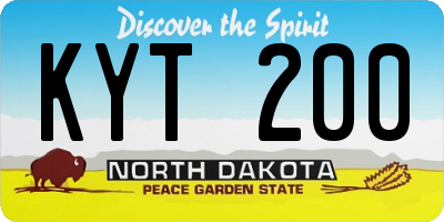 ND license plate KYT200