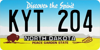 ND license plate KYT204