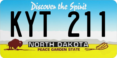 ND license plate KYT211