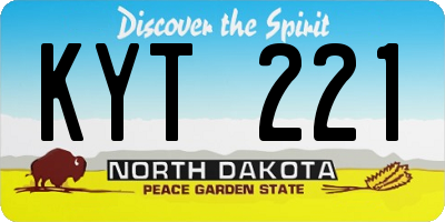 ND license plate KYT221