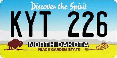 ND license plate KYT226