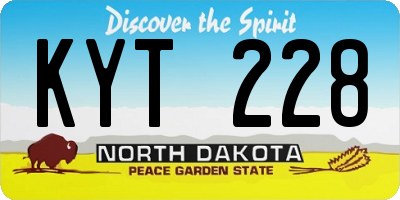 ND license plate KYT228