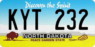 ND license plate KYT232
