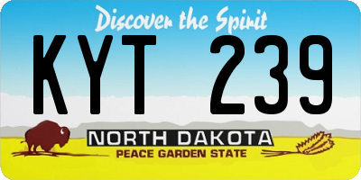 ND license plate KYT239