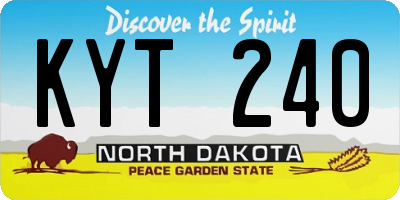 ND license plate KYT240