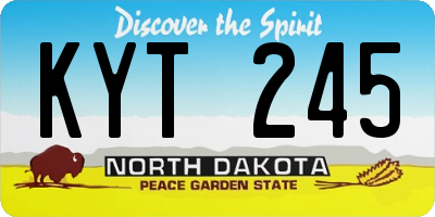 ND license plate KYT245