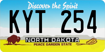 ND license plate KYT254