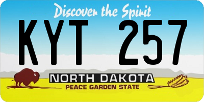 ND license plate KYT257