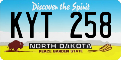 ND license plate KYT258