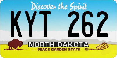 ND license plate KYT262