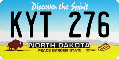 ND license plate KYT276