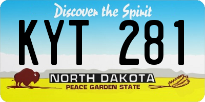 ND license plate KYT281