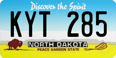 ND license plate KYT285