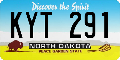 ND license plate KYT291