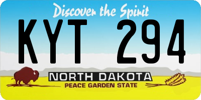 ND license plate KYT294
