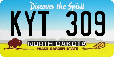 ND license plate KYT309