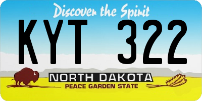ND license plate KYT322