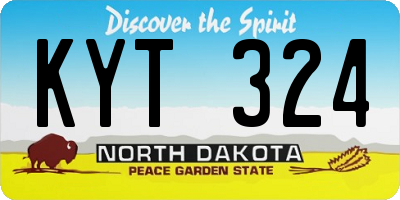 ND license plate KYT324
