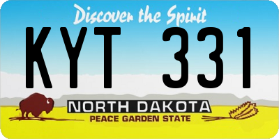 ND license plate KYT331