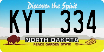 ND license plate KYT334