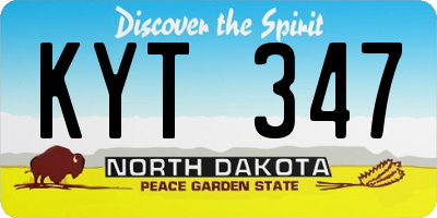 ND license plate KYT347