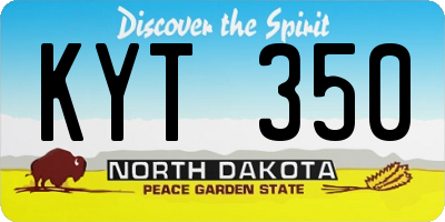ND license plate KYT350