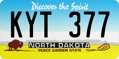 ND license plate KYT377