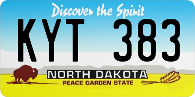 ND license plate KYT383
