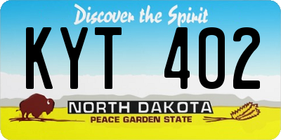 ND license plate KYT402