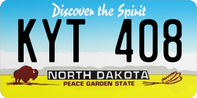 ND license plate KYT408