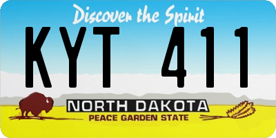 ND license plate KYT411