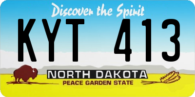 ND license plate KYT413