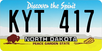 ND license plate KYT417
