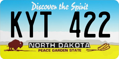 ND license plate KYT422