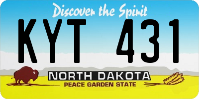 ND license plate KYT431