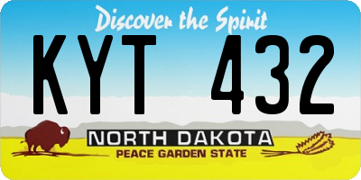 ND license plate KYT432