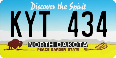 ND license plate KYT434