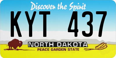 ND license plate KYT437