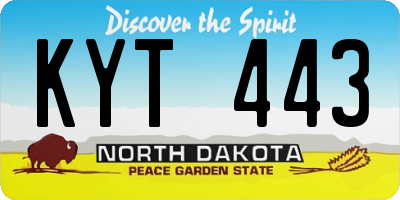 ND license plate KYT443