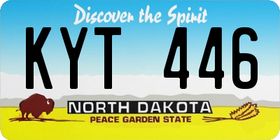 ND license plate KYT446