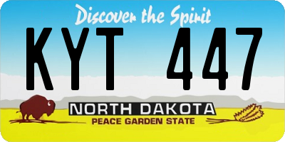 ND license plate KYT447