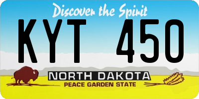 ND license plate KYT450