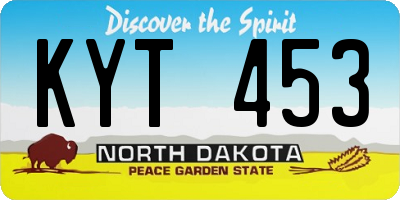 ND license plate KYT453