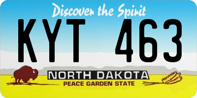 ND license plate KYT463